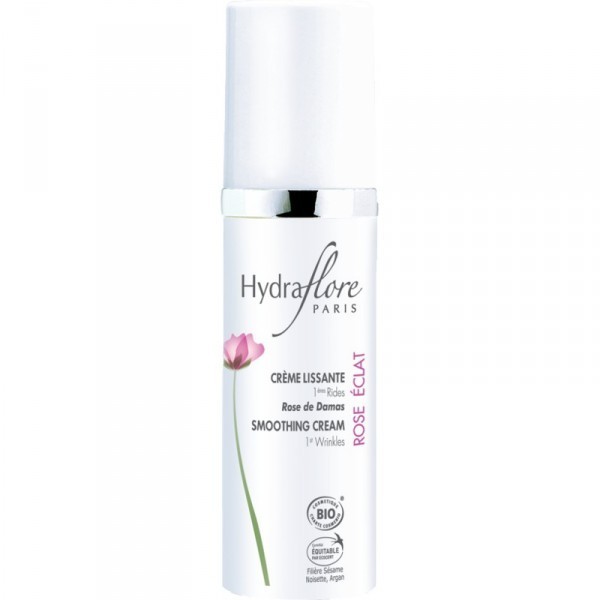 Crème Lissante 1ères Rides Bio Hydraflore Rose Eclat